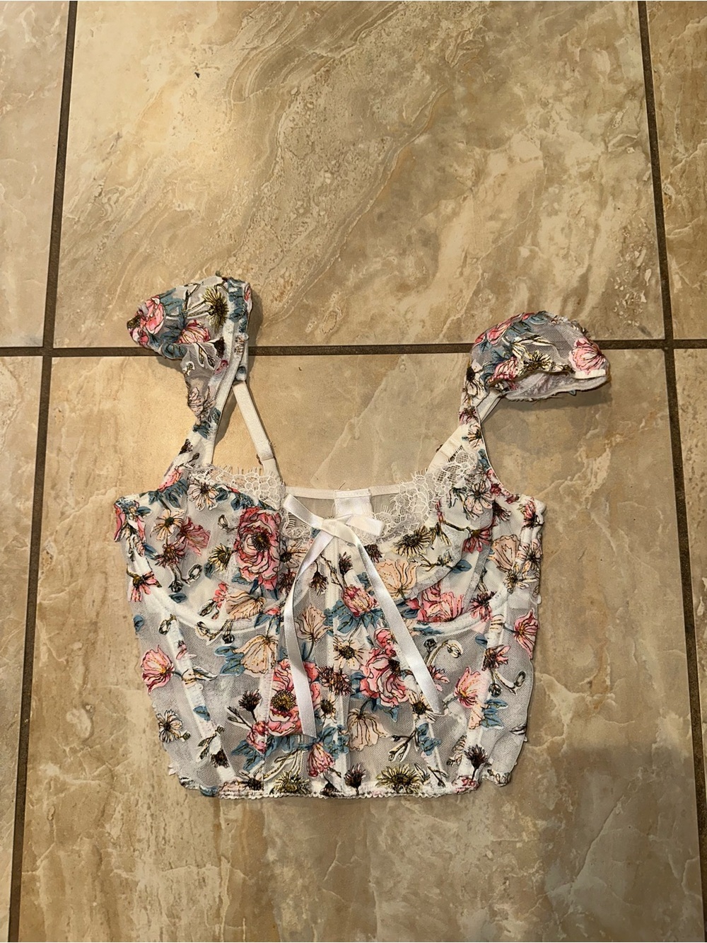 Floral Dream Angels Unlined Bra Top Size 34C